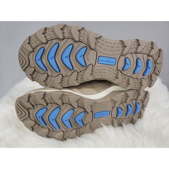 NEW Eddie Bauer Rampart Ridge Mid Women's Size 6 Tan Blue Hiking Boots 120713 - Picture 5 of 8